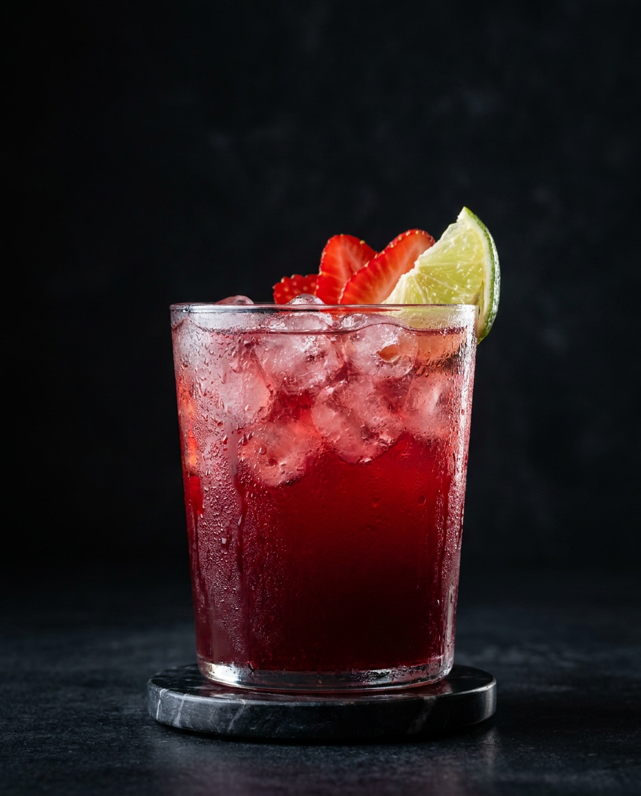 Strawberry refresher with fresh fruit